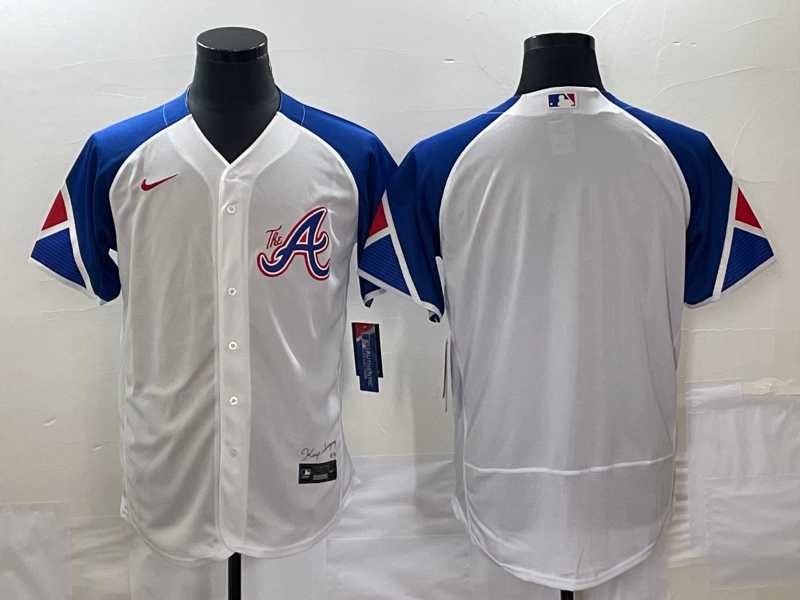 Mens Atlanta Braves Blank White 2023 City Connect Flex Base Stitched Baseball Jersey->atlanta braves->MLB Jersey